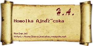 Homolka Ajnácska névjegykártya